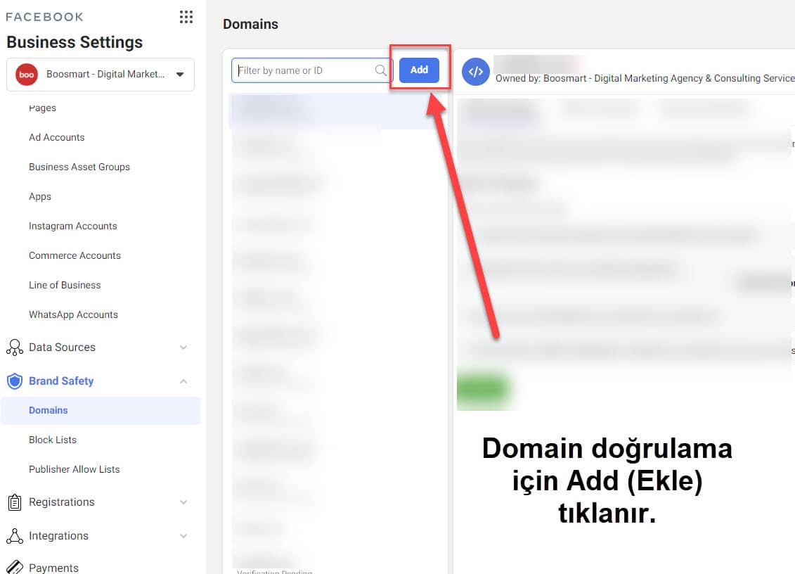 facebook domain doğrulama -3