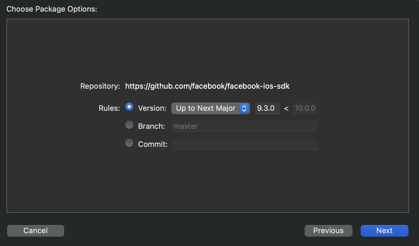 xcode uygulamasında facebook sdk kütüphanesini yükleme