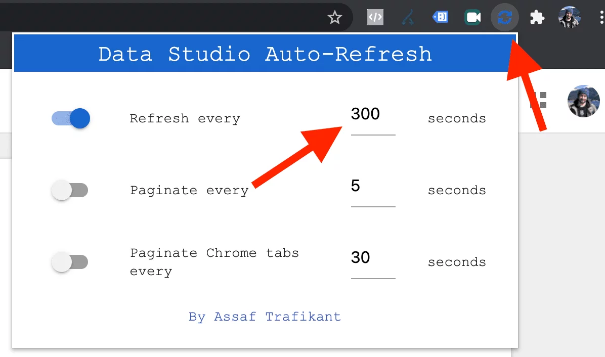 data studio otomatik güncelleme eklentisi