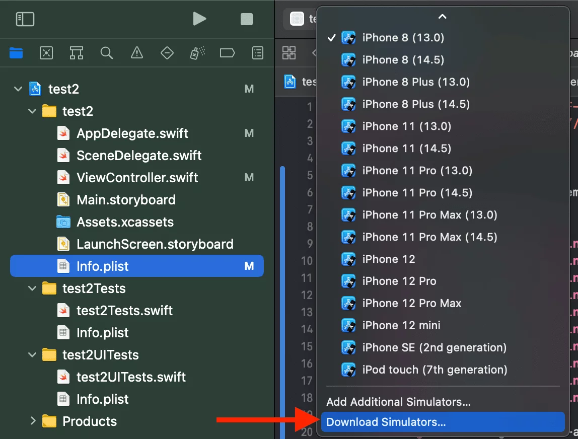 xcode ile ios simülasyonu indirme