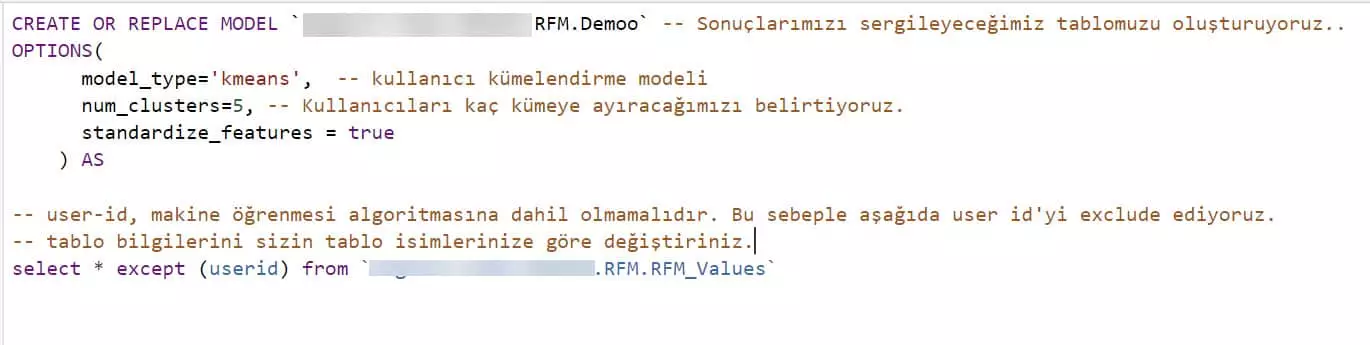 big query'de k-means ile kullanıcı segmentasyonu