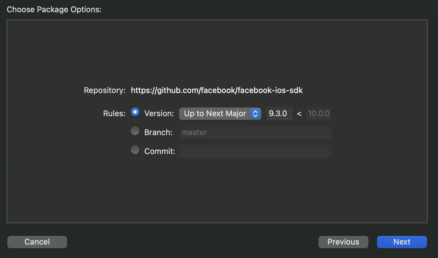 xcode uygulamasında facebook sdk kütüphanesini yükleme